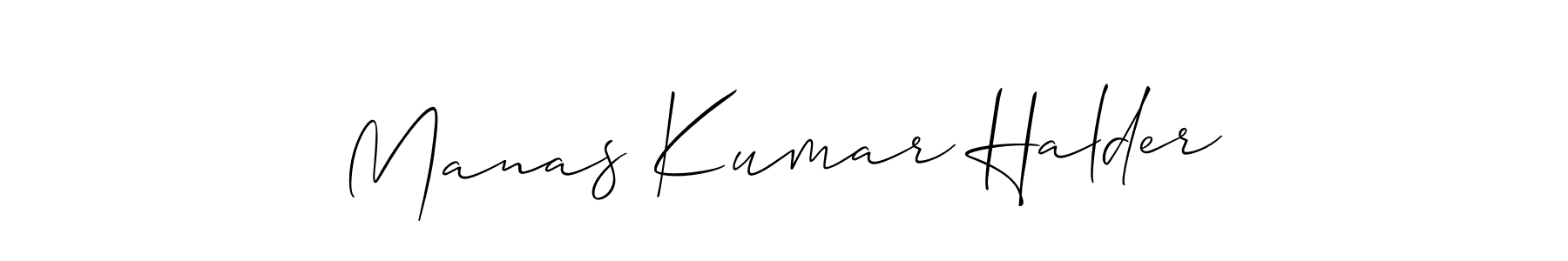 How to make Manas Kumar Halder name signature. Use Allison_Script style for creating short signs online. This is the latest handwritten sign. Manas Kumar Halder signature style 2 images and pictures png