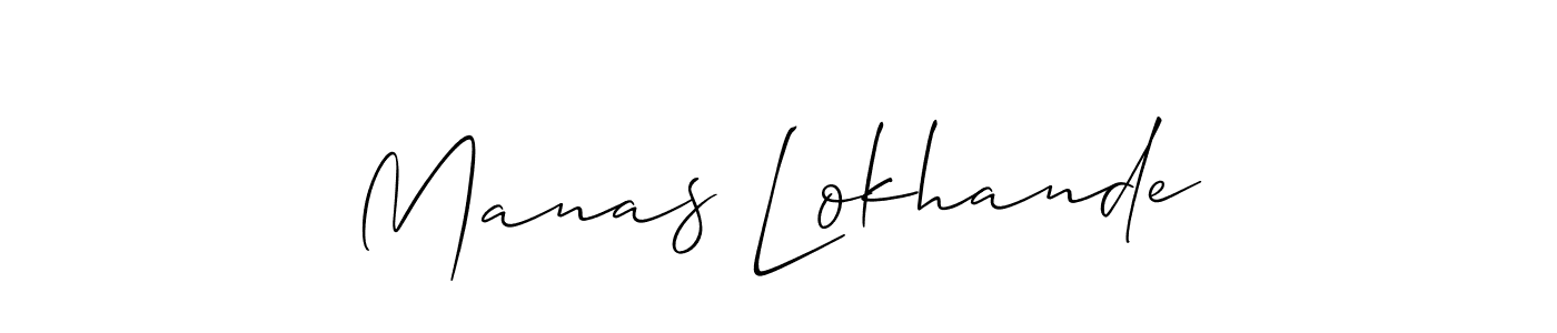 The best way (Allison_Script) to make a short signature is to pick only two or three words in your name. The name Manas Lokhande include a total of six letters. For converting this name. Manas Lokhande signature style 2 images and pictures png