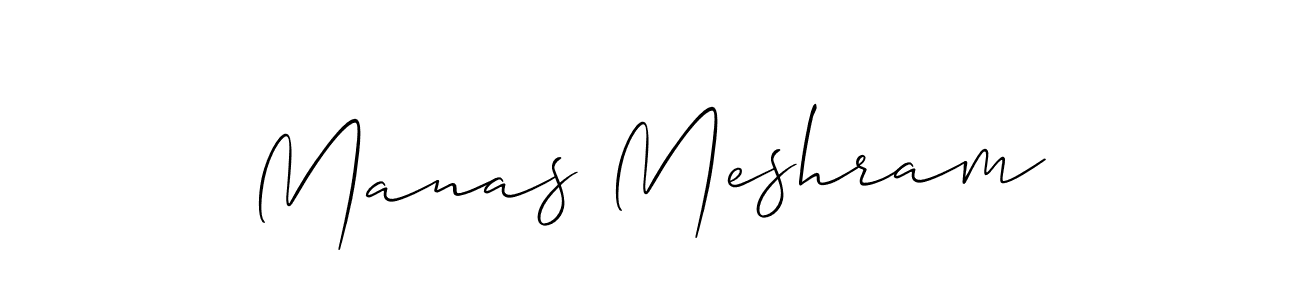 The best way (Allison_Script) to make a short signature is to pick only two or three words in your name. The name Manas Meshram include a total of six letters. For converting this name. Manas Meshram signature style 2 images and pictures png