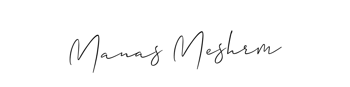 How to make Manas Meshrm name signature. Use Allison_Script style for creating short signs online. This is the latest handwritten sign. Manas Meshrm signature style 2 images and pictures png