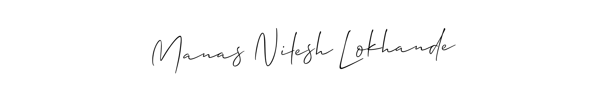 Create a beautiful signature design for name Manas Nilesh Lokhande. With this signature (Allison_Script) fonts, you can make a handwritten signature for free. Manas Nilesh Lokhande signature style 2 images and pictures png