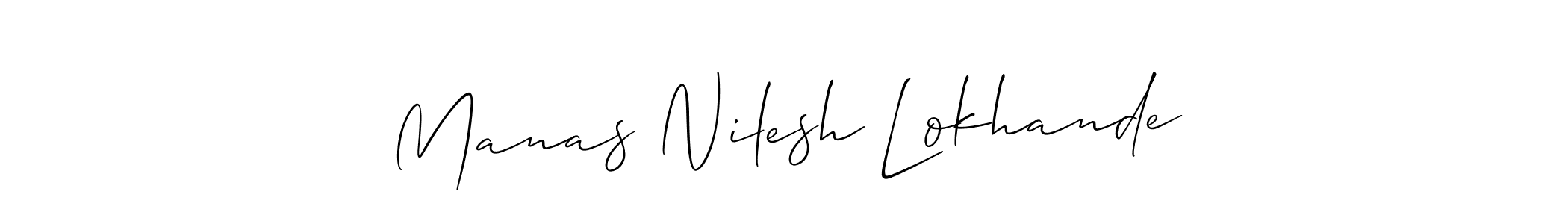 How to make Manas Nilesh Lokhande name signature. Use Allison_Script style for creating short signs online. This is the latest handwritten sign. Manas Nilesh Lokhande signature style 2 images and pictures png