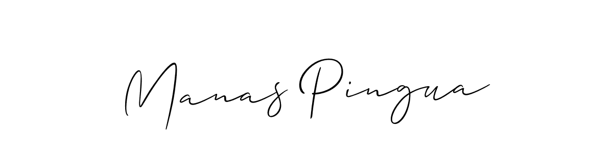 Make a short Manas Pingua signature style. Manage your documents anywhere anytime using Allison_Script. Create and add eSignatures, submit forms, share and send files easily. Manas Pingua signature style 2 images and pictures png