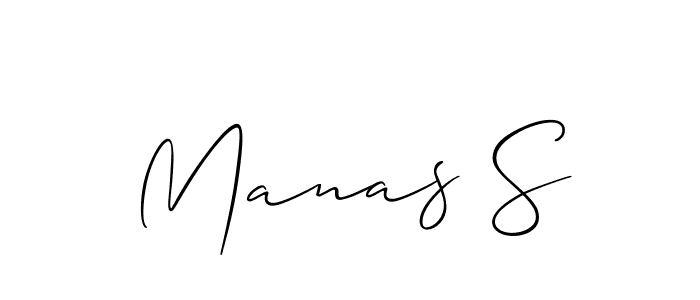 Create a beautiful signature design for name Manas S. With this signature (Allison_Script) fonts, you can make a handwritten signature for free. Manas S signature style 2 images and pictures png