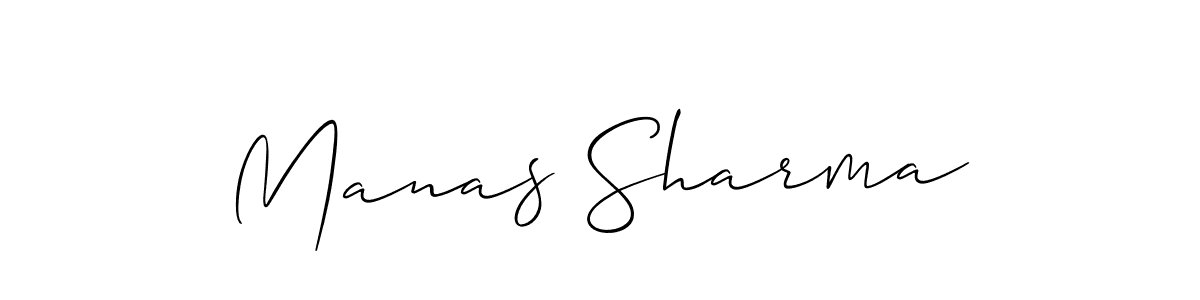 How to make Manas Sharma signature? Allison_Script is a professional autograph style. Create handwritten signature for Manas Sharma name. Manas Sharma signature style 2 images and pictures png