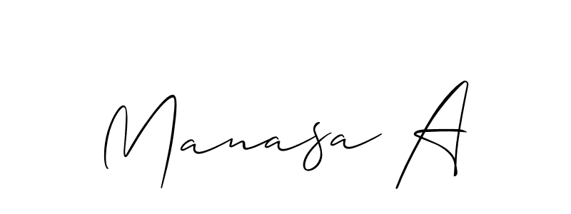 Allison_Script is a professional signature style that is perfect for those who want to add a touch of class to their signature. It is also a great choice for those who want to make their signature more unique. Get Manasa A name to fancy signature for free. Manasa A signature style 2 images and pictures png