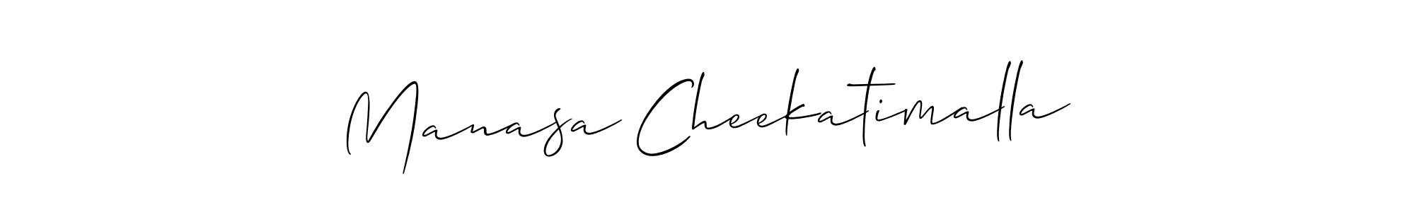 Once you've used our free online signature maker to create your best signature Allison_Script style, it's time to enjoy all of the benefits that Manasa Cheekatimalla name signing documents. Manasa Cheekatimalla signature style 2 images and pictures png