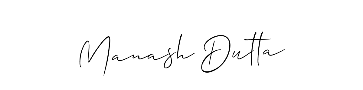 Use a signature maker to create a handwritten signature online. With this signature software, you can design (Allison_Script) your own signature for name Manash Dutta. Manash Dutta signature style 2 images and pictures png