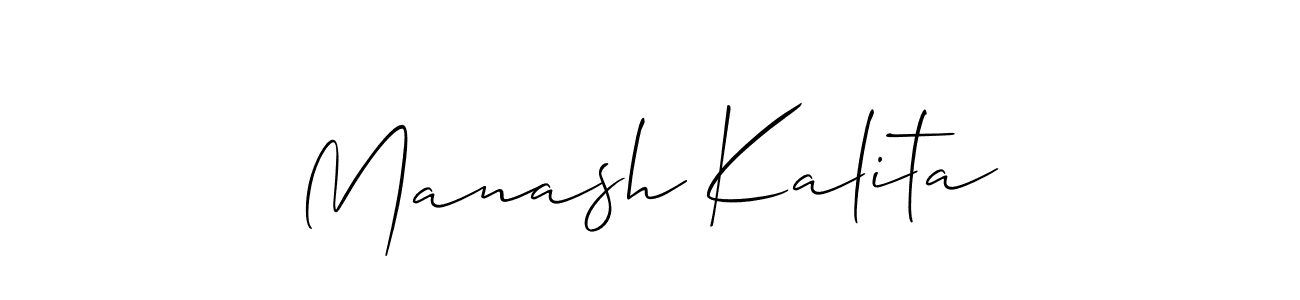 Also we have Manash Kalita name is the best signature style. Create professional handwritten signature collection using Allison_Script autograph style. Manash Kalita signature style 2 images and pictures png