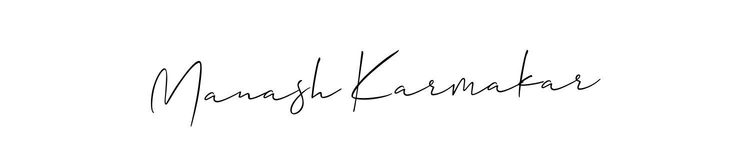 Design your own signature with our free online signature maker. With this signature software, you can create a handwritten (Allison_Script) signature for name Manash Karmakar. Manash Karmakar signature style 2 images and pictures png