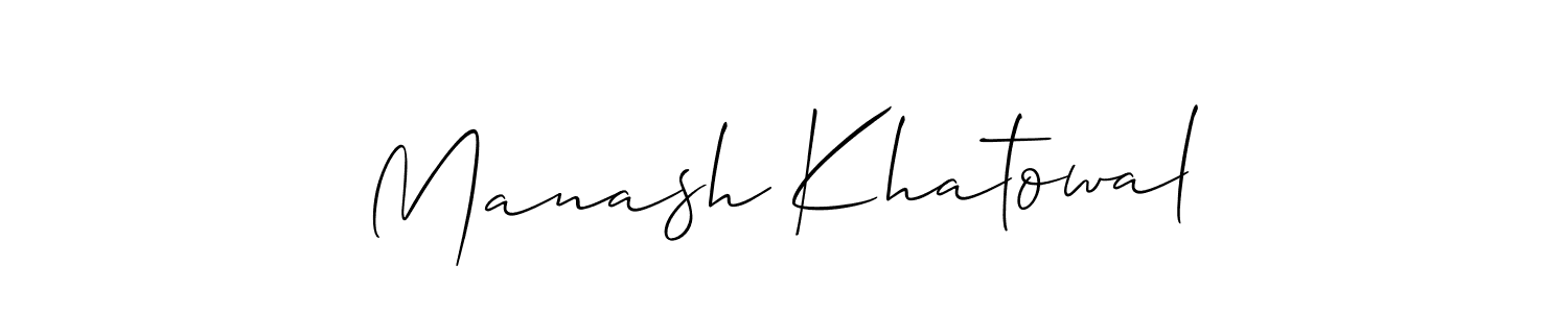 Design your own signature with our free online signature maker. With this signature software, you can create a handwritten (Allison_Script) signature for name Manash Khatowal. Manash Khatowal signature style 2 images and pictures png