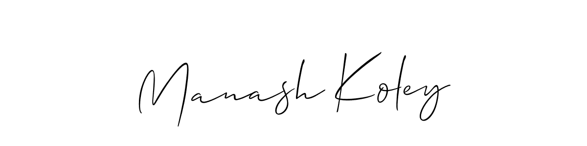 Allison_Script is a professional signature style that is perfect for those who want to add a touch of class to their signature. It is also a great choice for those who want to make their signature more unique. Get Manash Koley name to fancy signature for free. Manash Koley signature style 2 images and pictures png