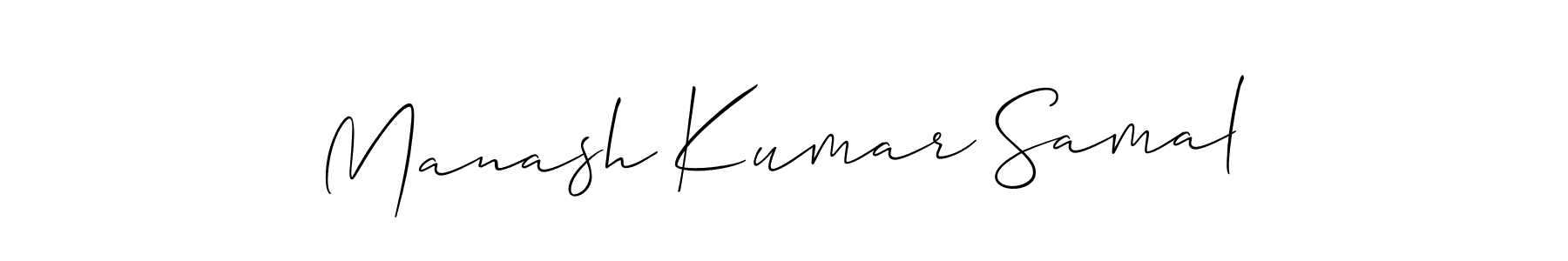 The best way (Allison_Script) to make a short signature is to pick only two or three words in your name. The name Manash Kumar Samal include a total of six letters. For converting this name. Manash Kumar Samal signature style 2 images and pictures png