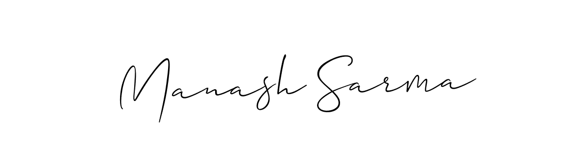 Create a beautiful signature design for name Manash Sarma. With this signature (Allison_Script) fonts, you can make a handwritten signature for free. Manash Sarma signature style 2 images and pictures png