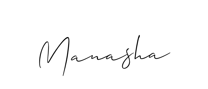 How to make Manasha signature? Allison_Script is a professional autograph style. Create handwritten signature for Manasha name. Manasha signature style 2 images and pictures png