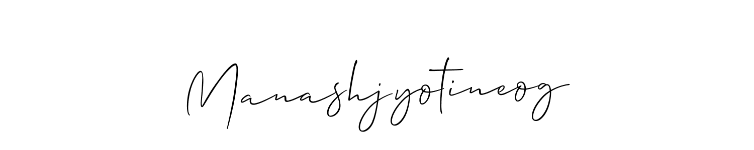 Design your own signature with our free online signature maker. With this signature software, you can create a handwritten (Allison_Script) signature for name Manashjyotineog. Manashjyotineog signature style 2 images and pictures png