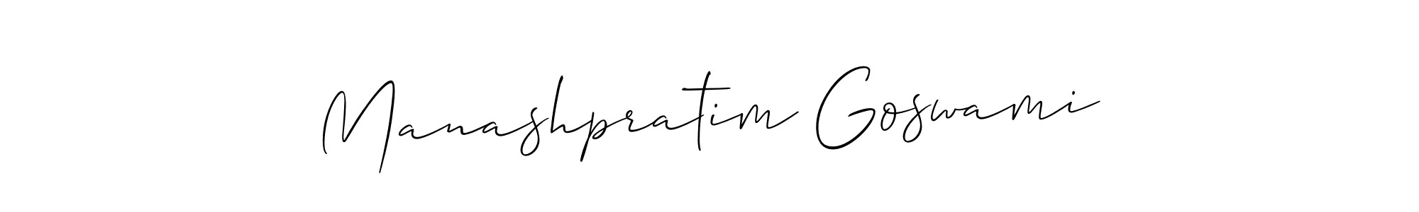 Use a signature maker to create a handwritten signature online. With this signature software, you can design (Allison_Script) your own signature for name Manashpratim Goswami. Manashpratim Goswami signature style 2 images and pictures png