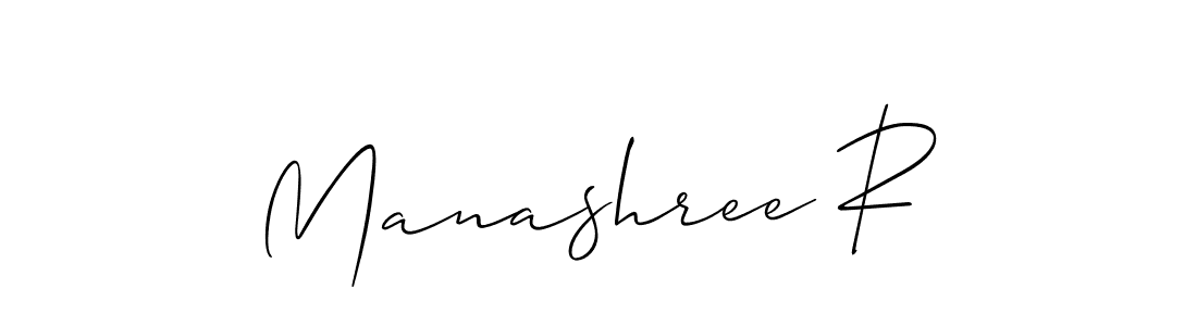 Create a beautiful signature design for name Manashree R. With this signature (Allison_Script) fonts, you can make a handwritten signature for free. Manashree R signature style 2 images and pictures png