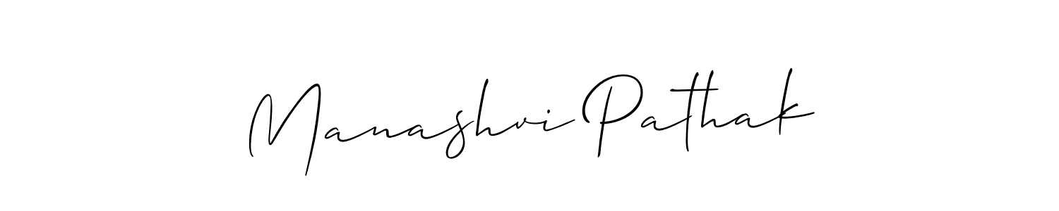 How to make Manashvi Pathak signature? Allison_Script is a professional autograph style. Create handwritten signature for Manashvi Pathak name. Manashvi Pathak signature style 2 images and pictures png
