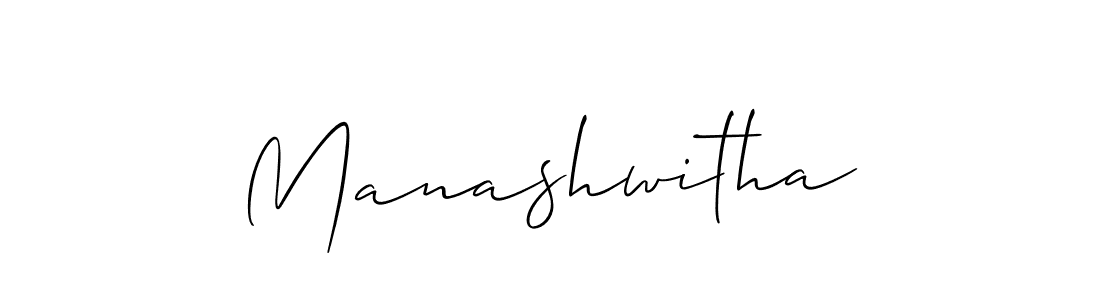 Design your own signature with our free online signature maker. With this signature software, you can create a handwritten (Allison_Script) signature for name Manashwitha. Manashwitha signature style 2 images and pictures png