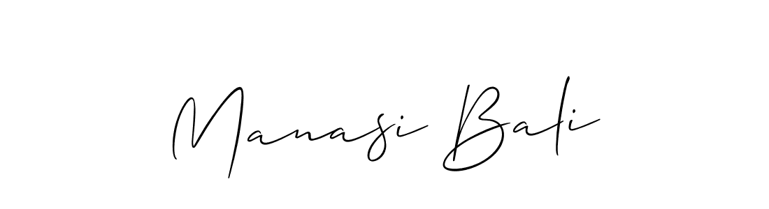 Allison_Script is a professional signature style that is perfect for those who want to add a touch of class to their signature. It is also a great choice for those who want to make their signature more unique. Get Manasi Bali name to fancy signature for free. Manasi Bali signature style 2 images and pictures png