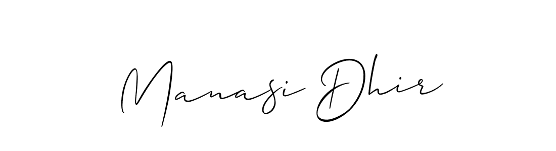 Also we have Manasi Dhir name is the best signature style. Create professional handwritten signature collection using Allison_Script autograph style. Manasi Dhir signature style 2 images and pictures png