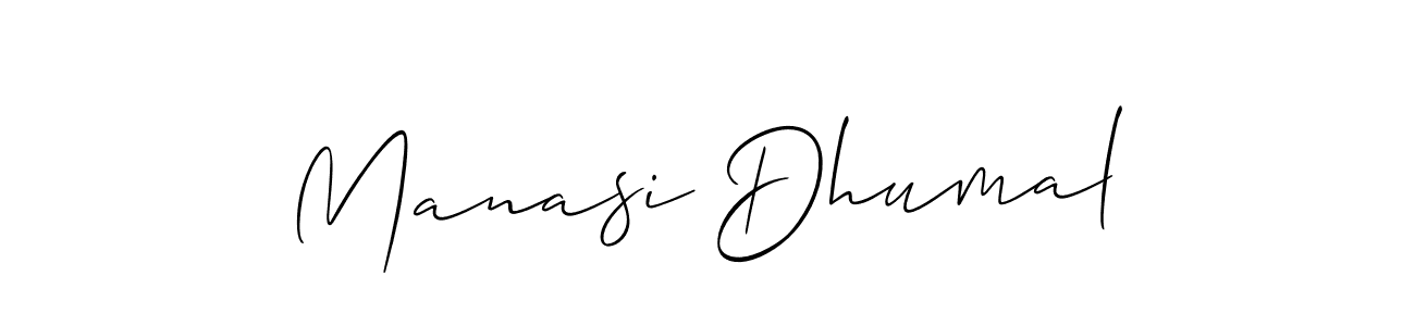 Use a signature maker to create a handwritten signature online. With this signature software, you can design (Allison_Script) your own signature for name Manasi Dhumal. Manasi Dhumal signature style 2 images and pictures png