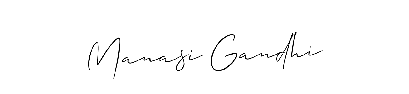 Manasi Gandhi stylish signature style. Best Handwritten Sign (Allison_Script) for my name. Handwritten Signature Collection Ideas for my name Manasi Gandhi. Manasi Gandhi signature style 2 images and pictures png