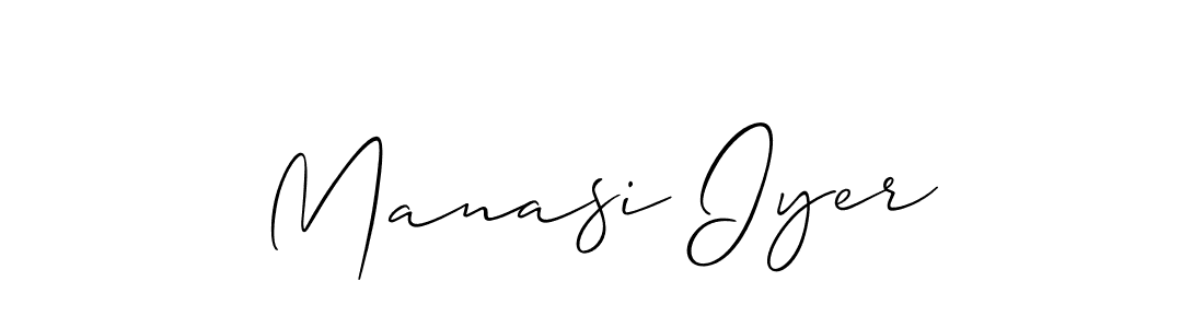 Manasi Iyer stylish signature style. Best Handwritten Sign (Allison_Script) for my name. Handwritten Signature Collection Ideas for my name Manasi Iyer. Manasi Iyer signature style 2 images and pictures png