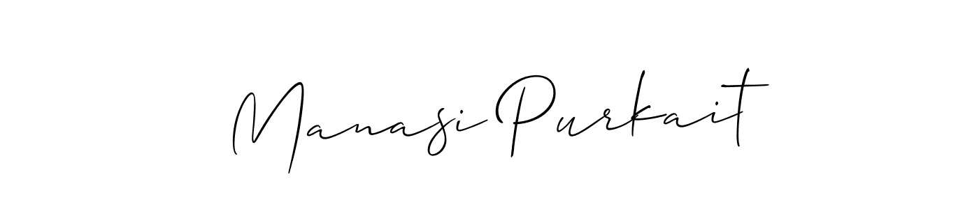 The best way (Allison_Script) to make a short signature is to pick only two or three words in your name. The name Manasi Purkait include a total of six letters. For converting this name. Manasi Purkait signature style 2 images and pictures png