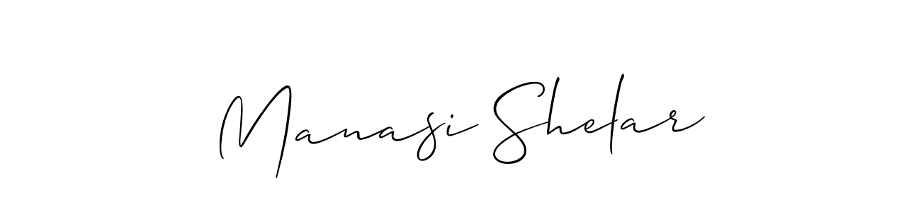 How to make Manasi Shelar signature? Allison_Script is a professional autograph style. Create handwritten signature for Manasi Shelar name. Manasi Shelar signature style 2 images and pictures png