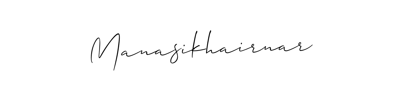 Create a beautiful signature design for name Manasikhairnar. With this signature (Allison_Script) fonts, you can make a handwritten signature for free. Manasikhairnar signature style 2 images and pictures png