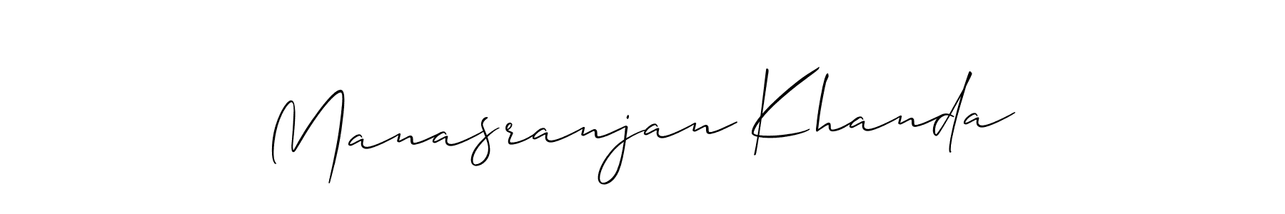 Allison_Script is a professional signature style that is perfect for those who want to add a touch of class to their signature. It is also a great choice for those who want to make their signature more unique. Get Manasranjan Khanda name to fancy signature for free. Manasranjan Khanda signature style 2 images and pictures png