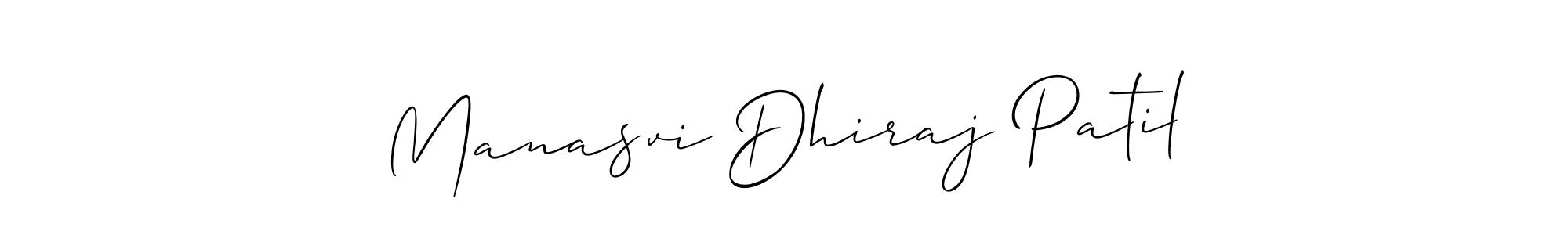 Make a short Manasvi Dhiraj Patil signature style. Manage your documents anywhere anytime using Allison_Script. Create and add eSignatures, submit forms, share and send files easily. Manasvi Dhiraj Patil signature style 2 images and pictures png