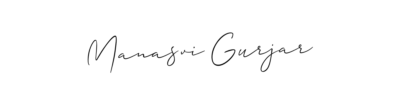 Use a signature maker to create a handwritten signature online. With this signature software, you can design (Allison_Script) your own signature for name Manasvi Gurjar. Manasvi Gurjar signature style 2 images and pictures png