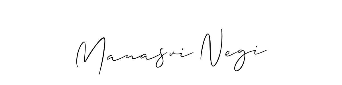 You should practise on your own different ways (Allison_Script) to write your name (Manasvi Negi) in signature. don't let someone else do it for you. Manasvi Negi signature style 2 images and pictures png