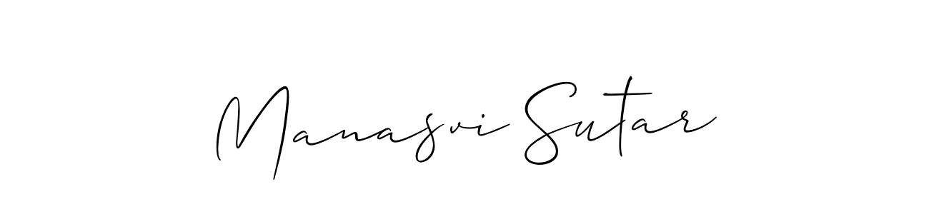 It looks lik you need a new signature style for name Manasvi Sutar. Design unique handwritten (Allison_Script) signature with our free signature maker in just a few clicks. Manasvi Sutar signature style 2 images and pictures png