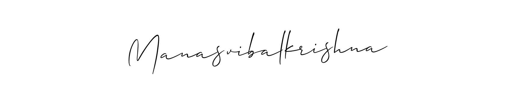 How to make Manasvibalkrishna signature? Allison_Script is a professional autograph style. Create handwritten signature for Manasvibalkrishna name. Manasvibalkrishna signature style 2 images and pictures png