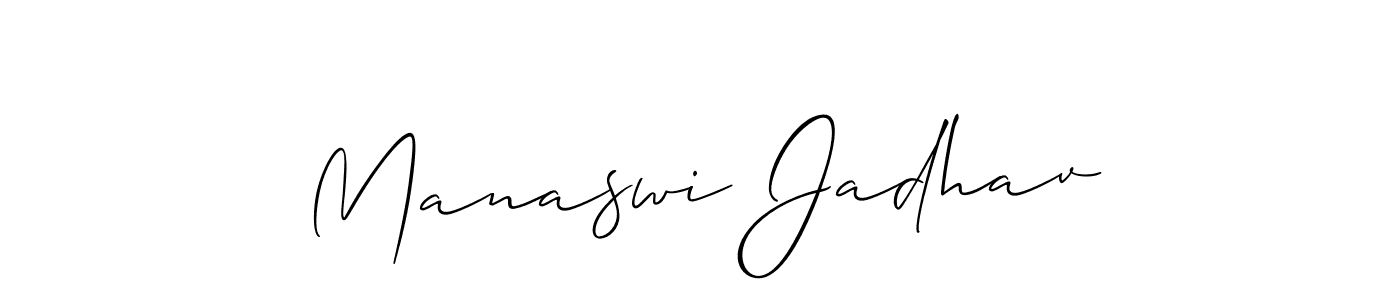 How to Draw Manaswi Jadhav signature style? Allison_Script is a latest design signature styles for name Manaswi Jadhav. Manaswi Jadhav signature style 2 images and pictures png