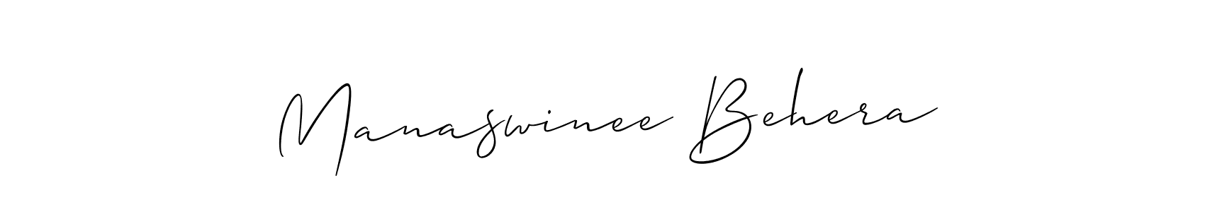 Also You can easily find your signature by using the search form. We will create Manaswinee Behera name handwritten signature images for you free of cost using Allison_Script sign style. Manaswinee Behera signature style 2 images and pictures png