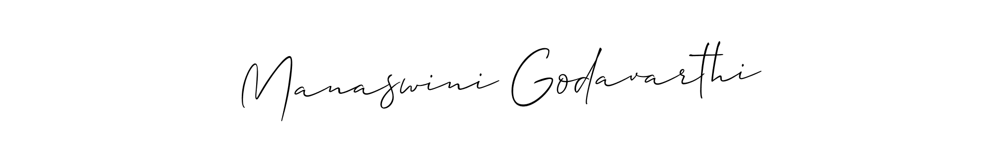 You should practise on your own different ways (Allison_Script) to write your name (Manaswini Godavarthi) in signature. don't let someone else do it for you. Manaswini Godavarthi signature style 2 images and pictures png