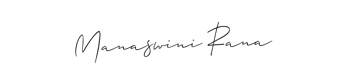 The best way (Allison_Script) to make a short signature is to pick only two or three words in your name. The name Manaswini Rana include a total of six letters. For converting this name. Manaswini Rana signature style 2 images and pictures png