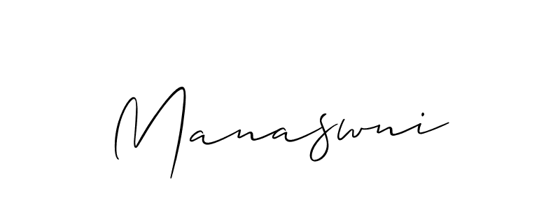 How to make Manaswni name signature. Use Allison_Script style for creating short signs online. This is the latest handwritten sign. Manaswni signature style 2 images and pictures png