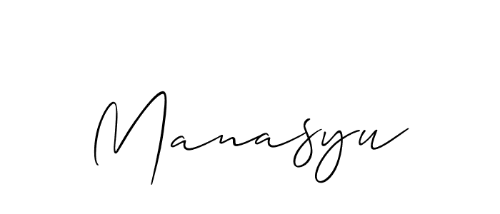You should practise on your own different ways (Allison_Script) to write your name (Manasyu) in signature. don't let someone else do it for you. Manasyu signature style 2 images and pictures png