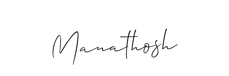 Make a beautiful signature design for name Manathosh. With this signature (Allison_Script) style, you can create a handwritten signature for free. Manathosh signature style 2 images and pictures png