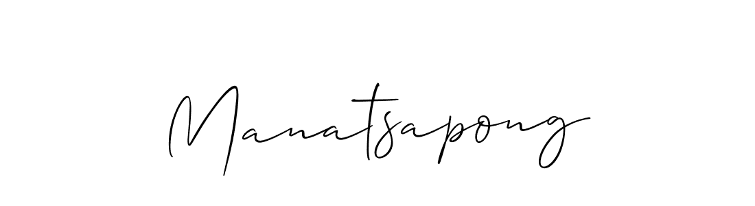 Design your own signature with our free online signature maker. With this signature software, you can create a handwritten (Allison_Script) signature for name Manatsapong. Manatsapong signature style 2 images and pictures png