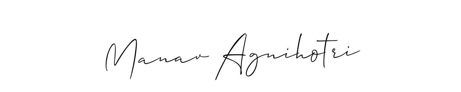 This is the best signature style for the Manav Agnihotri name. Also you like these signature font (Allison_Script). Mix name signature. Manav Agnihotri signature style 2 images and pictures png