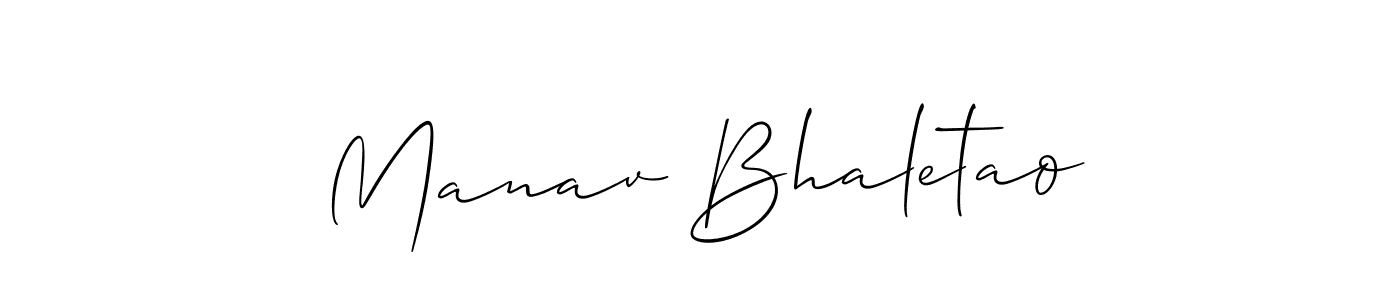 How to make Manav Bhaletao signature? Allison_Script is a professional autograph style. Create handwritten signature for Manav Bhaletao name. Manav Bhaletao signature style 2 images and pictures png