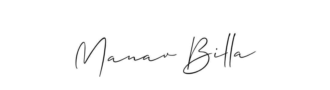 It looks lik you need a new signature style for name Manav Billa. Design unique handwritten (Allison_Script) signature with our free signature maker in just a few clicks. Manav Billa signature style 2 images and pictures png