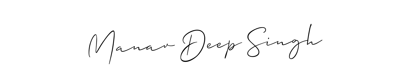 The best way (Allison_Script) to make a short signature is to pick only two or three words in your name. The name Manav Deep Singh include a total of six letters. For converting this name. Manav Deep Singh signature style 2 images and pictures png